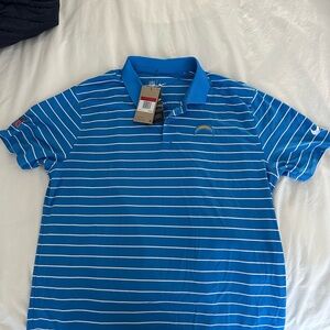 LA Chargers - Nike Blue and White Striped Polo Shirt